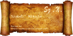 Szabó Nikola névjegykártya