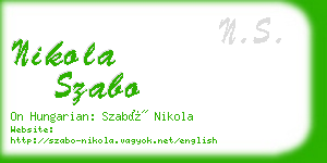 nikola szabo business card